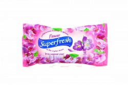 Салфетки влажные Superfresh цветы 15 шт.