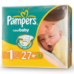 Подгузники, Pampers (Памперс) 2-5 кг р. 1 №27 ньюборн