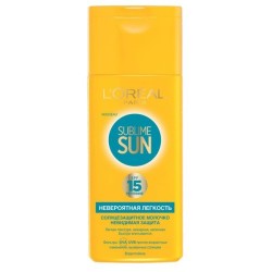 Молочко солнцезащитное, L'Oreal (Лореаль) 200 мл Сублим Сан невероятная легкость SPF 15